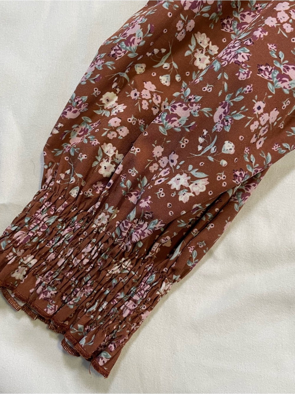 🤎 Cottagecore Floral Smocked Midi Dress XL Boho - Picture 6 of 11
